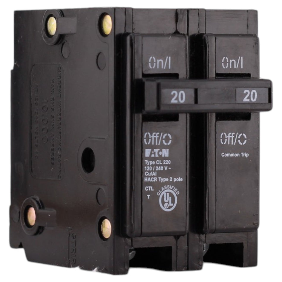 Eaton CL, CL220, 20A, 2P, 120/240V, Classified Replacement, Circuit Breaker