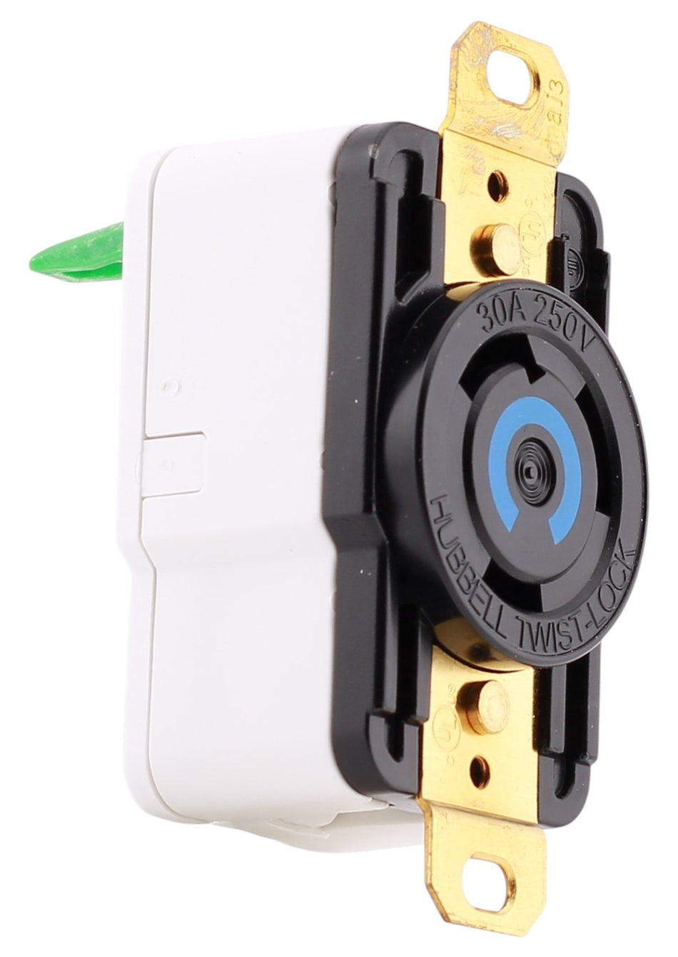 Hubbell Wiring Device-Kellems, HBL2620ST, 30A, 250V, NEMA L6-30R, EdgeConnect Twist-Lock Receptacle, Spring Termination, Black