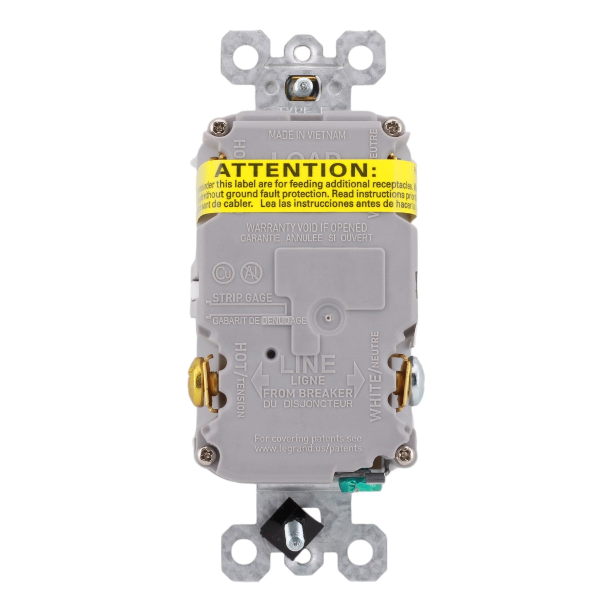 Legrand 1597TRW 15A 125V Tamper-Resistant Duplex GFCI Receptacle White
