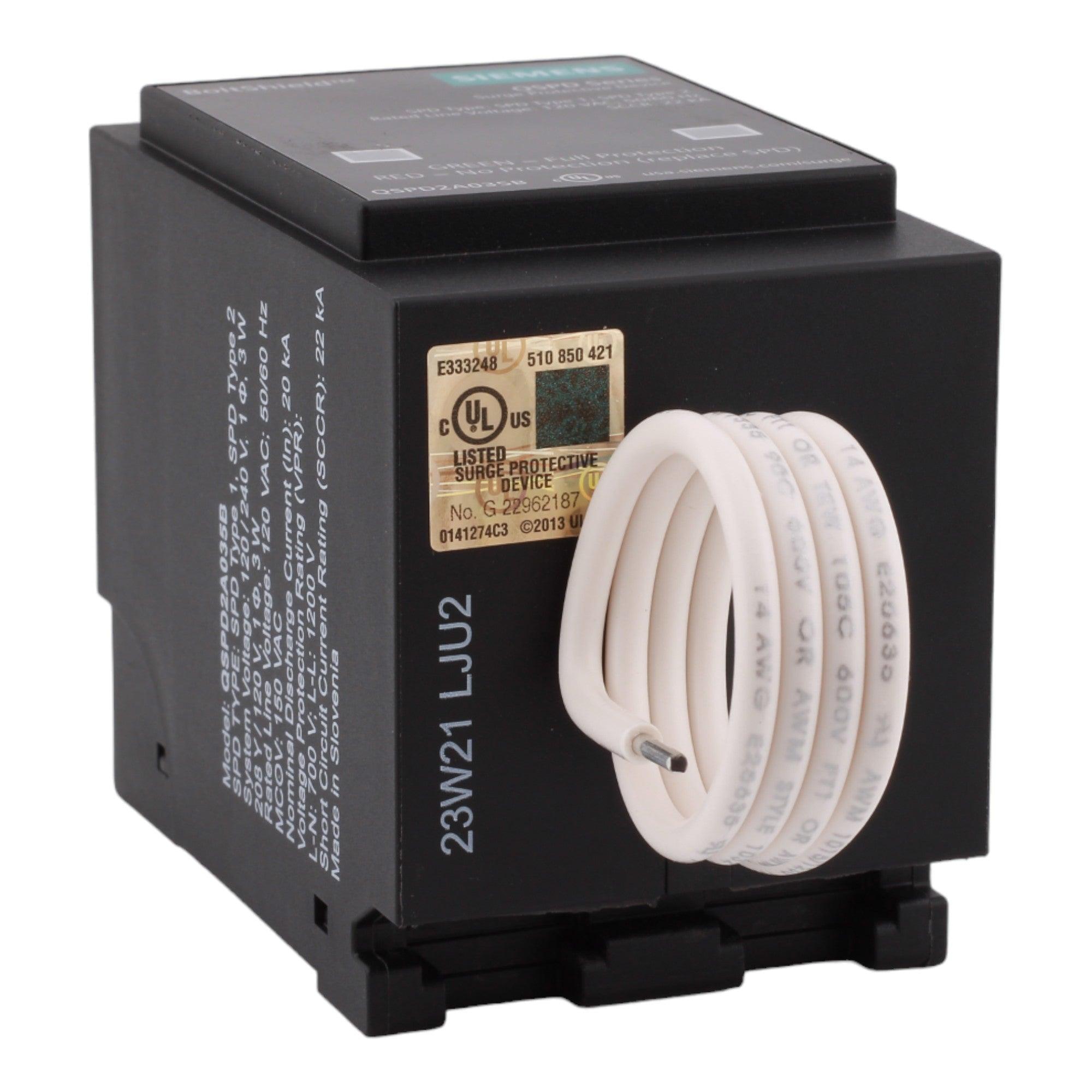 Siemens QSPD2A035B BoltShield Surge Protective Device - 120/240V, 35kA, Hardwired, UL Listed