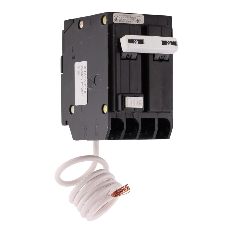 Eaton BR GFCB220 20A 2P 120/240V GFCI Plug-On Circuit Breaker