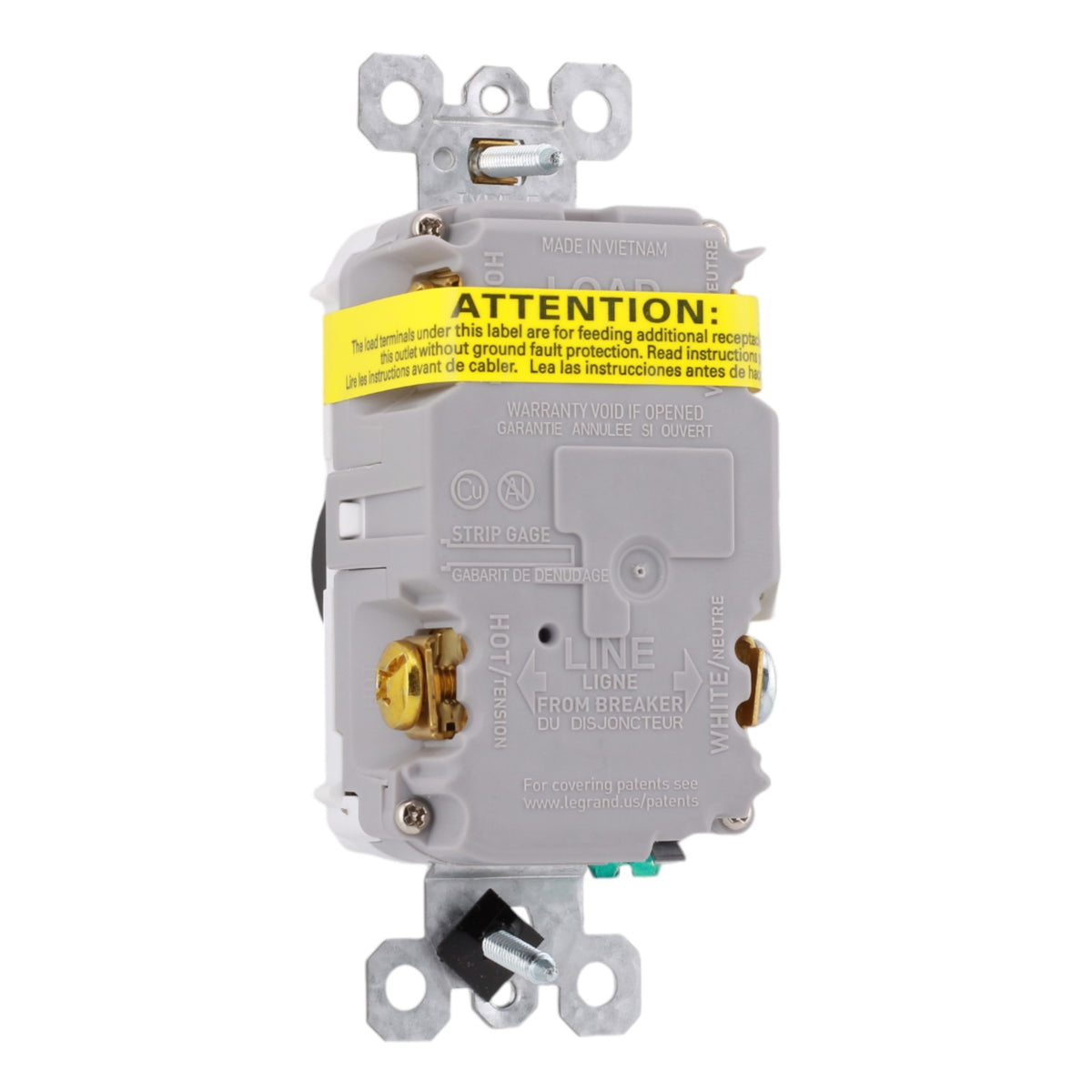 Legrand 1597TRW 15A 125V Tamper-Resistant Duplex GFCI Receptacle White