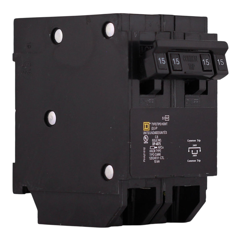 Square D Homeline, HOMT215215, 15A, 2x2P, 120/240V, Quad Tandem, Circuit Breaker
