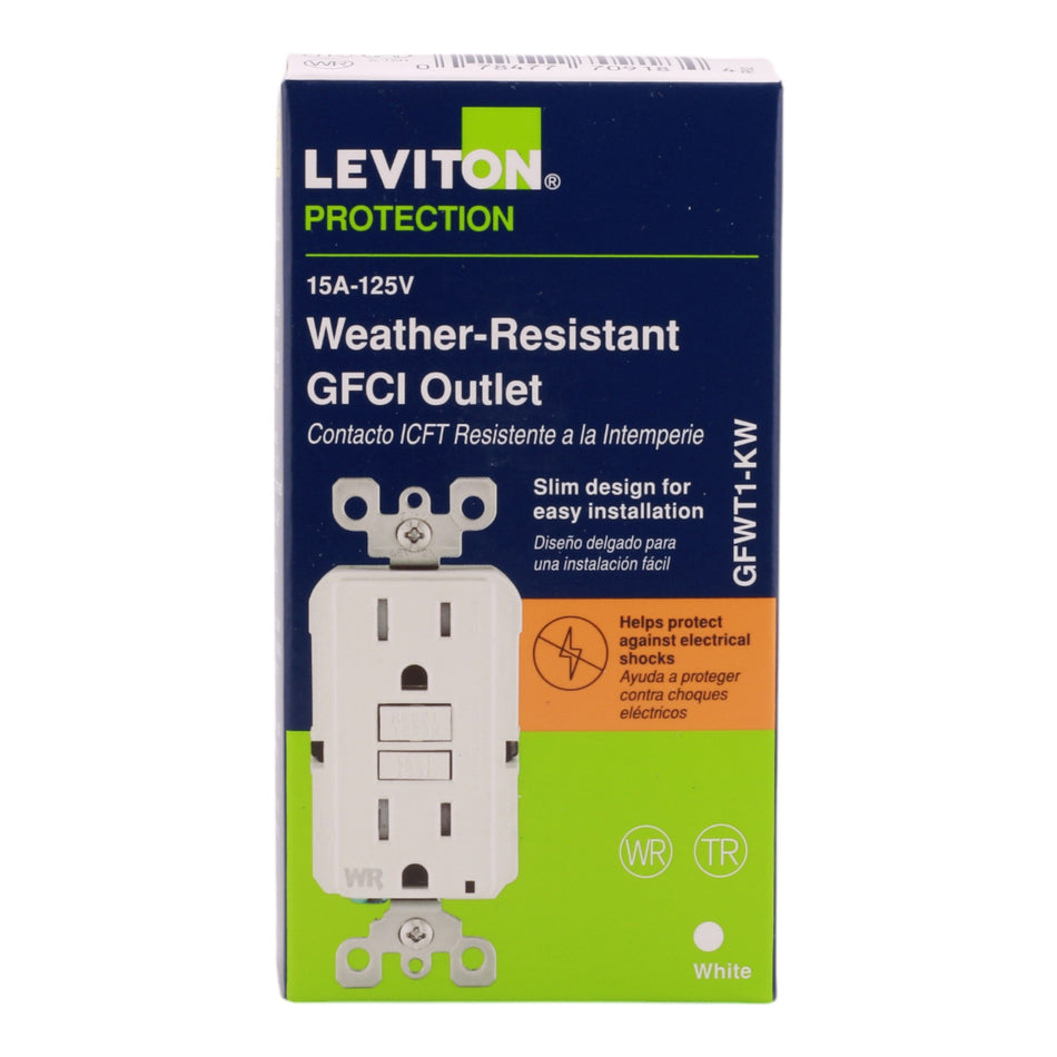 Leviton SmartlockPro GFWT1-KW 15A TR/WR GFCI Outlet White