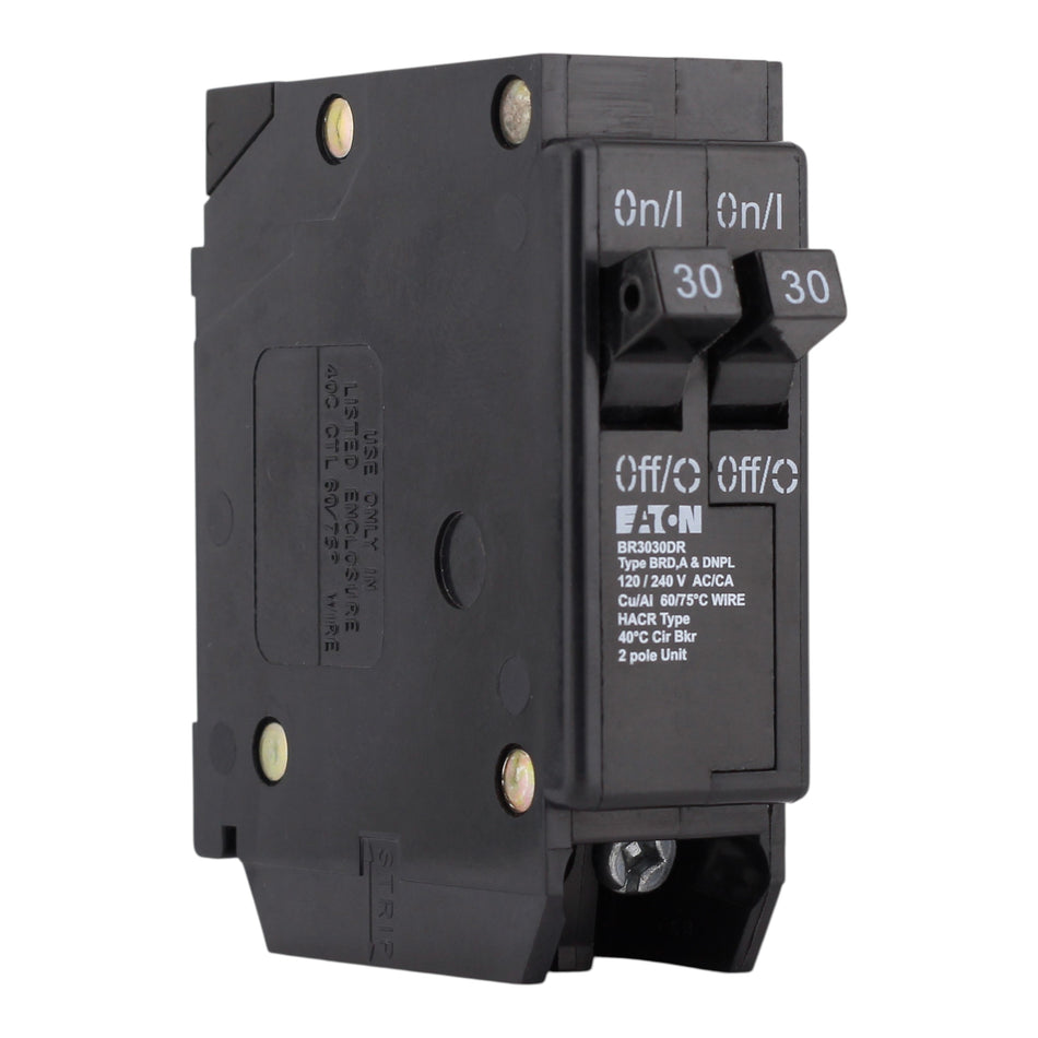 Eaton BR, BR3030DR, 30-30A, 1P, 120/240V, Non-CTL, Duplex, Circuit Breaker