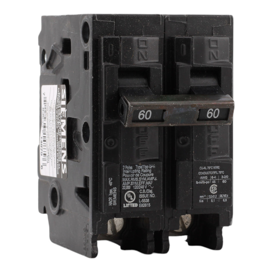 Siemens Q260H 60A 2P 120/240V Circuit Breaker