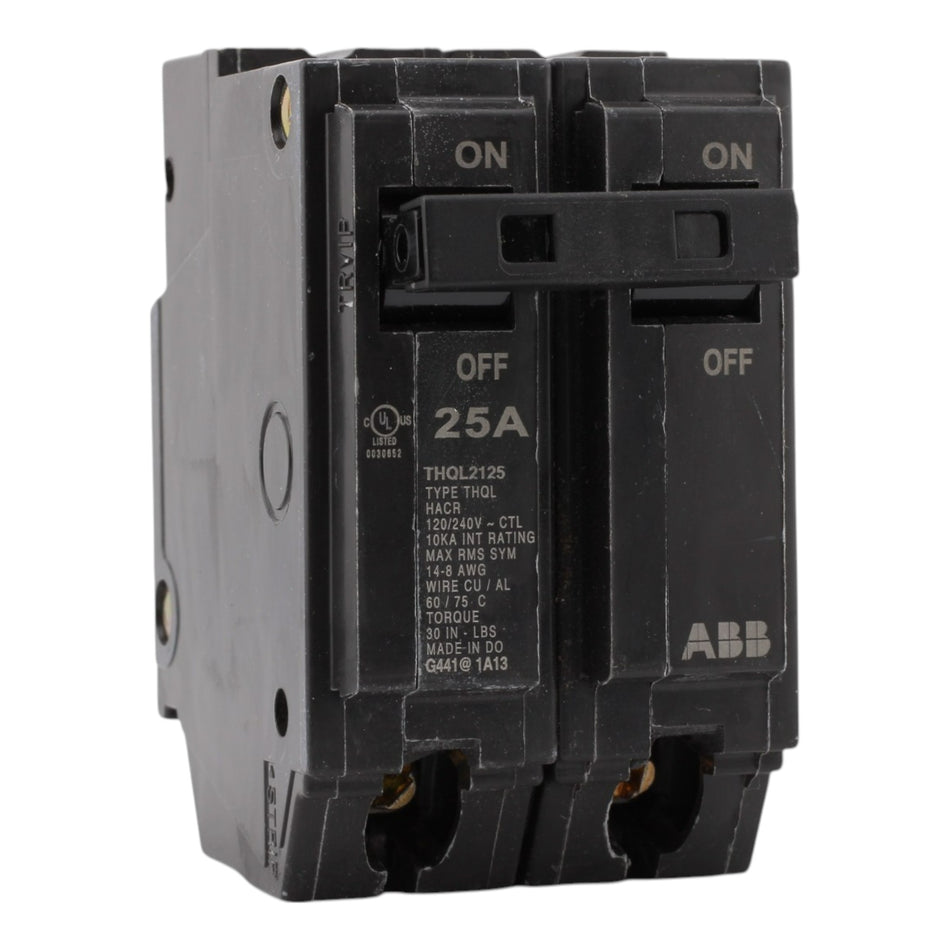 GE THQL2125 25A 2P 120/240V Q-Line Plug-In Circuit Breaker