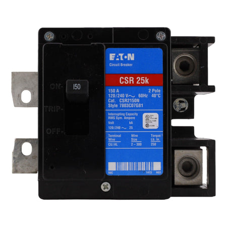 Eaton CSR2150N 150 Amp Main Circuit Breaker, Type CSR, 120/240V, Bolt-On, UL Listed