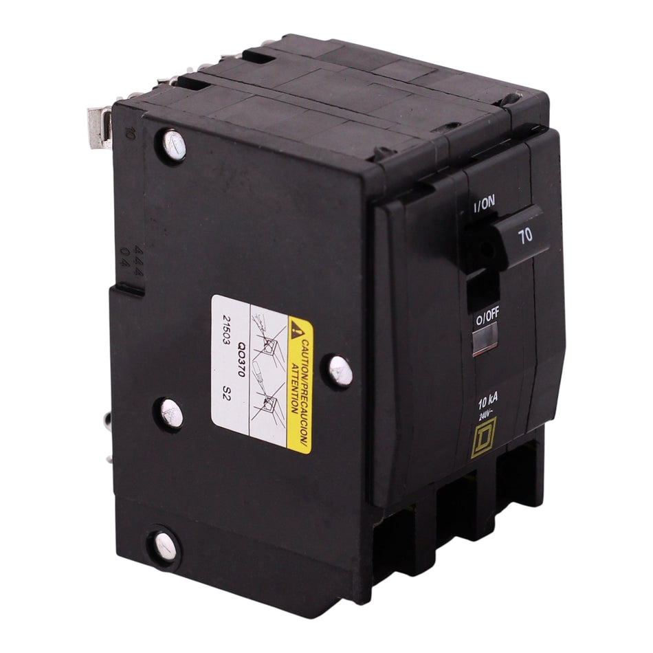 Square D QO, QO370, 70A, 3P, 240V, 10kA, Thermal Magnetic, Plug-In, Circuit Breaker