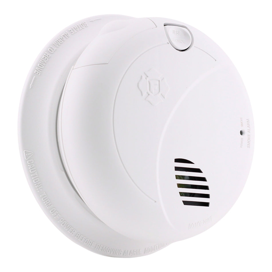 BRK SM100V-AC, Hardwired Photoelectric Smoke Alarm, Voice/Location, Battery Backup
