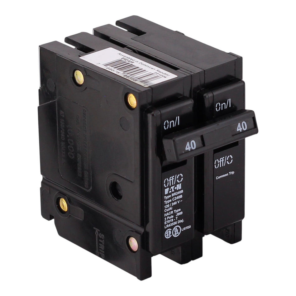 Eaton BR, BR240B, 40A, 2P, 120/240V, Thermal Magnetic, Circuit Breaker