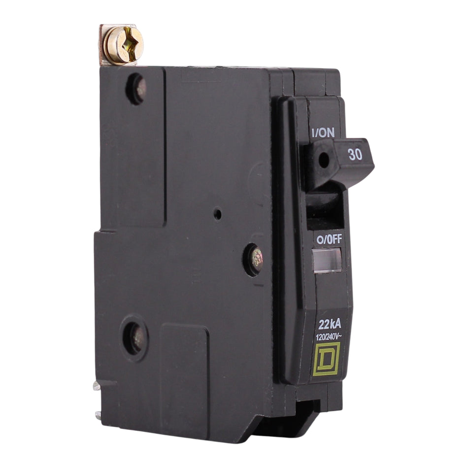 Square D QO, QOB130VH, 30A, 1P, 120/240V, 22kAIC, Bolt-On, Circuit Breaker