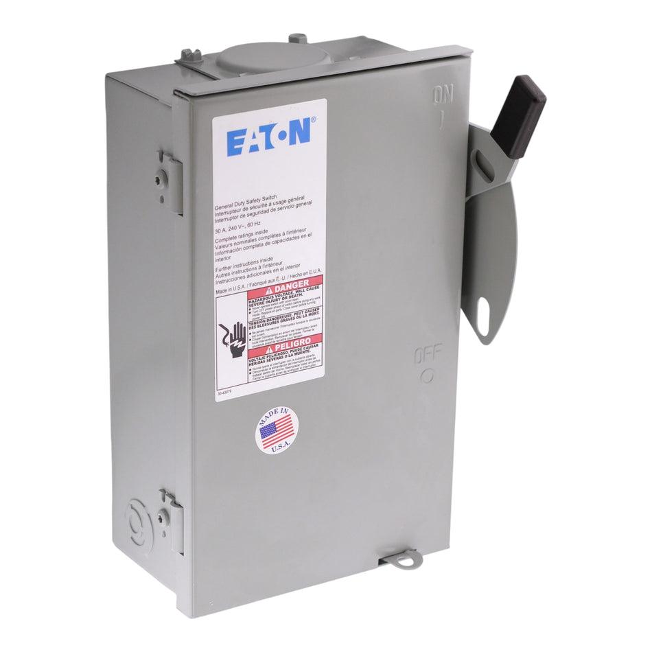 Eaton DG Series, DG321URB, 30A, 3P, 240V, Non-Fusible, NEMA 3R, Safety Switch