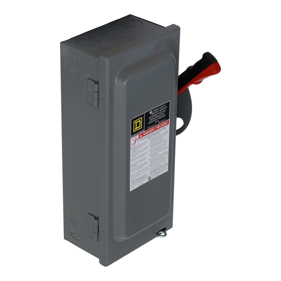 Square D F-Series, H361N, 30A, 3P, 600V, Fusible w/Neutral, NEMA 1, Safety Switch