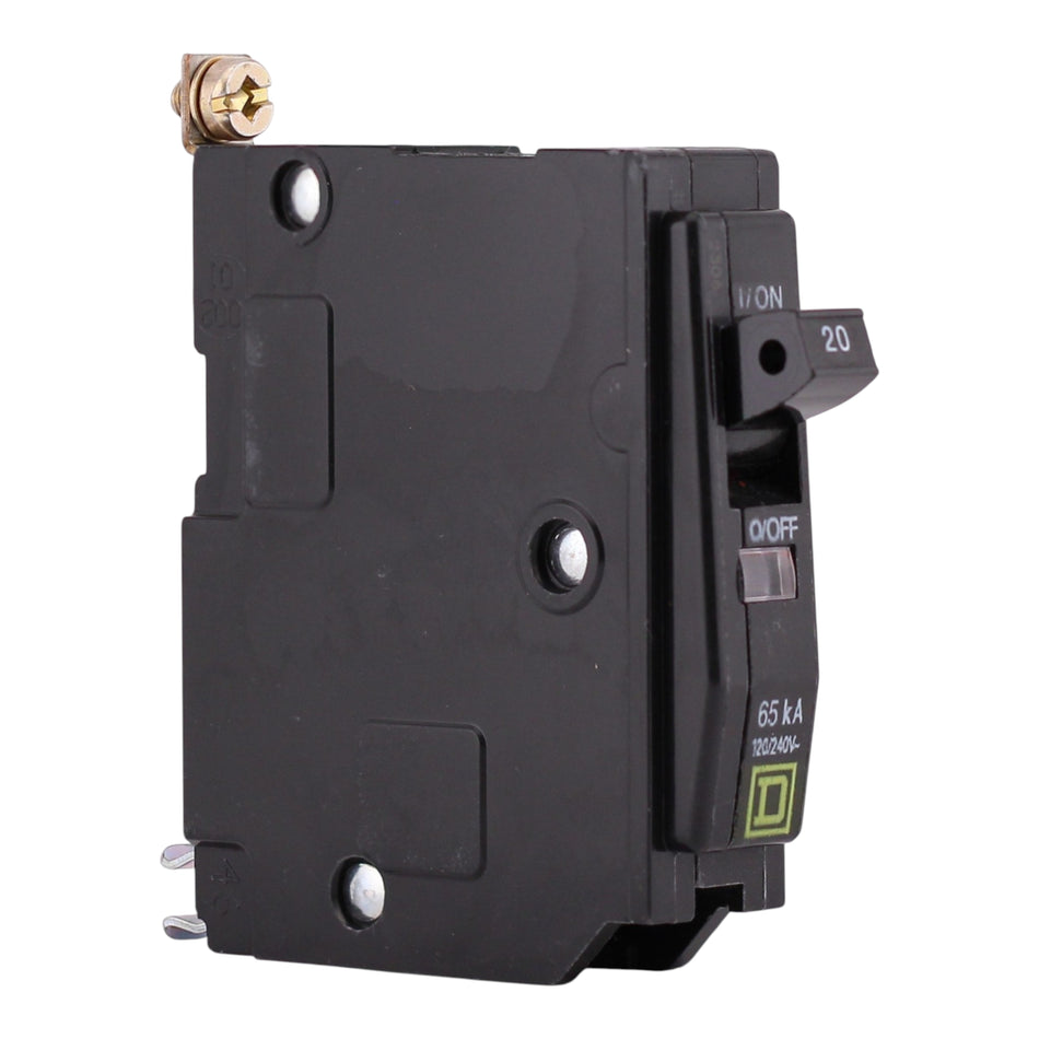 Square D QO, QHB120, 20A, 1P, 120/240V, 65kAIC, Bolt-On, Circuit Breaker