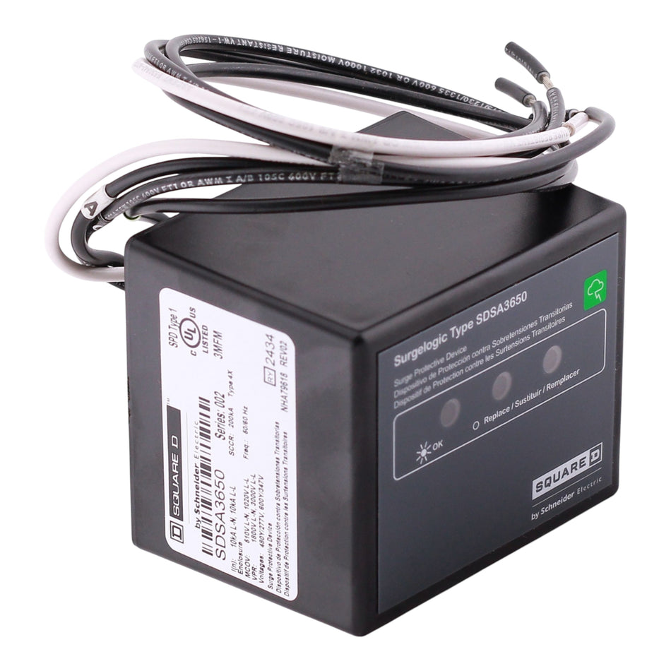 Square D Surgelogic, SDSA3650, 50kA, 600Y/347VAC, 3-Phase, 4-Wire, Type 1, NEMA 4X, SPD