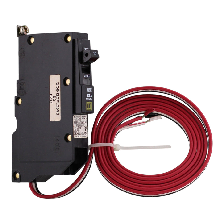 Square D QO, QOB120PL5393, 20A, 1P, 120/240V, Powerlink, 60-in Leads, Bolt-On