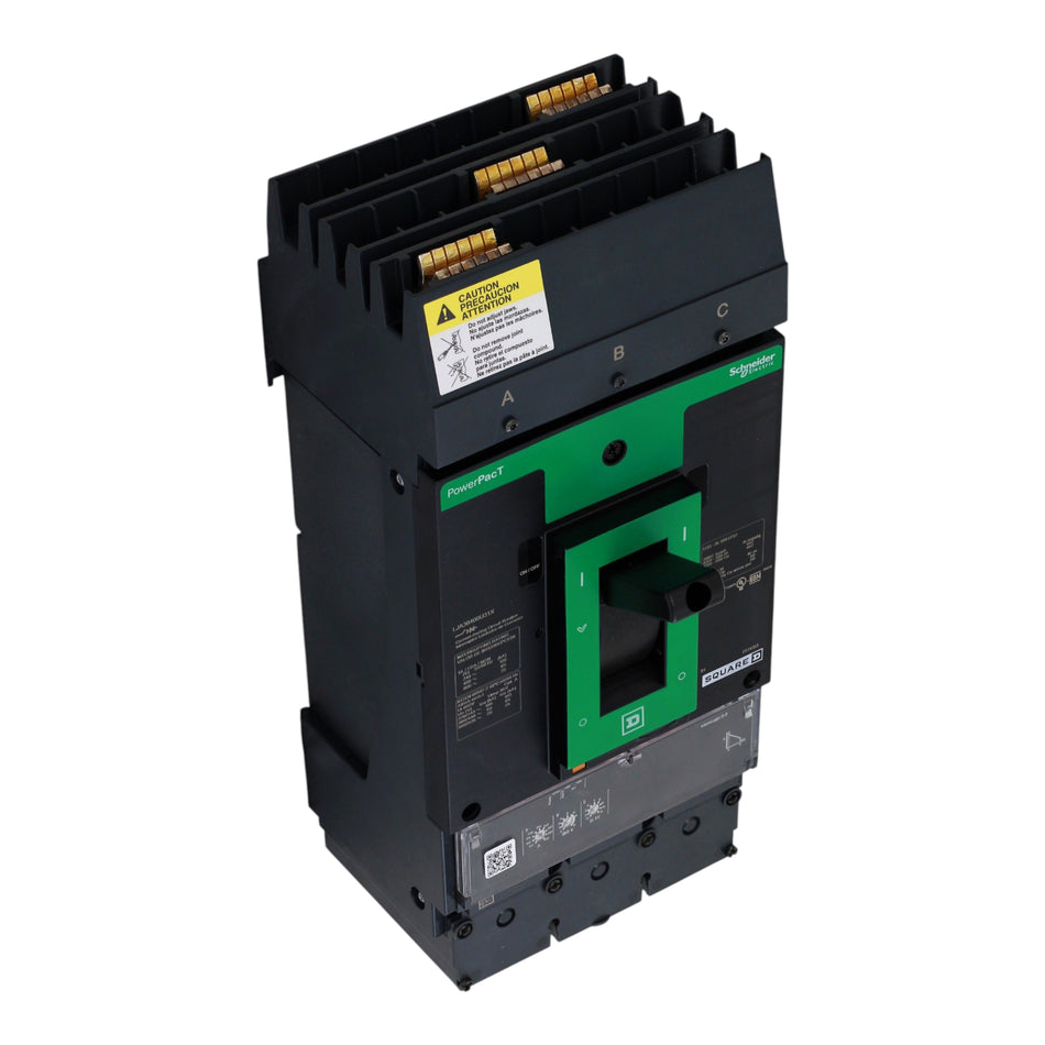 Square D PowerPacT L, LJA36400U31X, 400A, 3P, 600V, 25kA, I-Line, MicroLogic 3.3, MCCB
