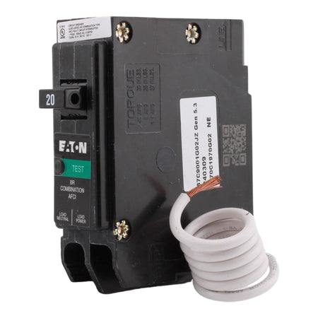 Eaton BRN120AF 20 Amp Single Pole 120V Pigtail-Neutral AFCI Arc Fault Circuit Breaker UL