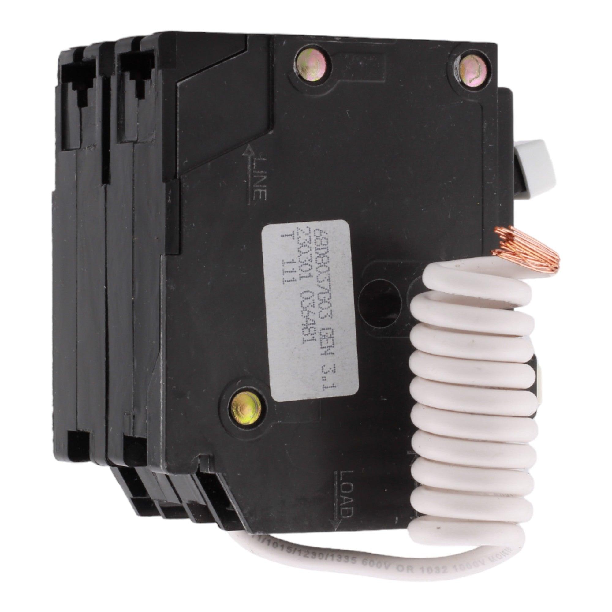 Eaton GFTCB225 25 Amp Double Pole 240V Pigtail-Neutral GFCI Ground Fault Circuit Breaker UL