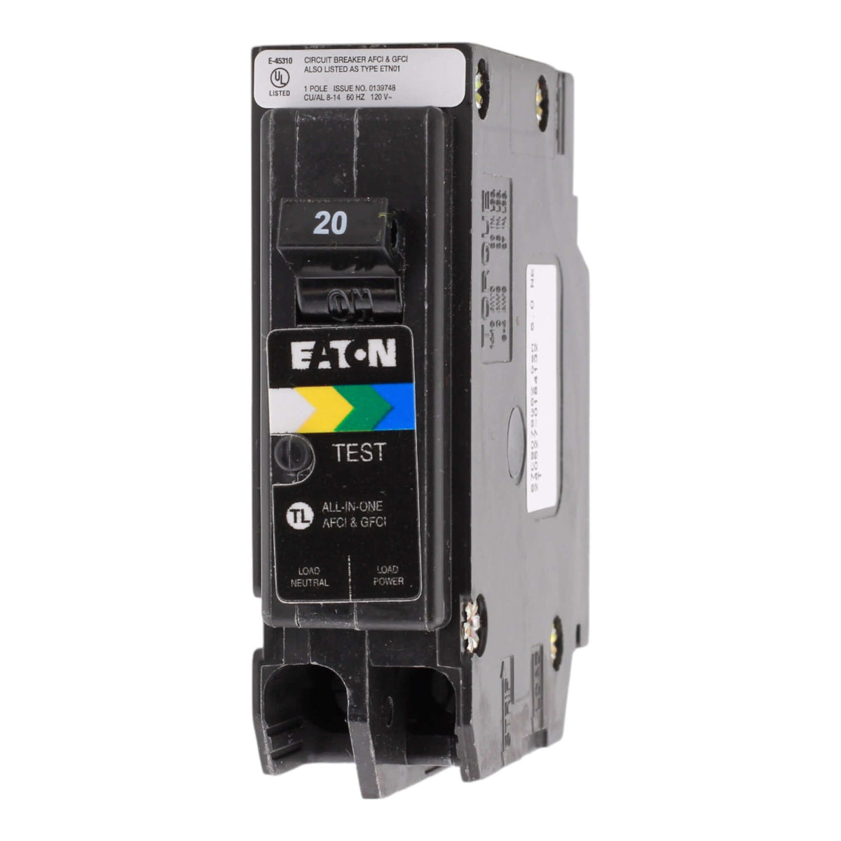 Eaton BRP120A1CS 20A 120V 1-Pole AFCI/GFCI Circuit Breaker Plug-On Neutral