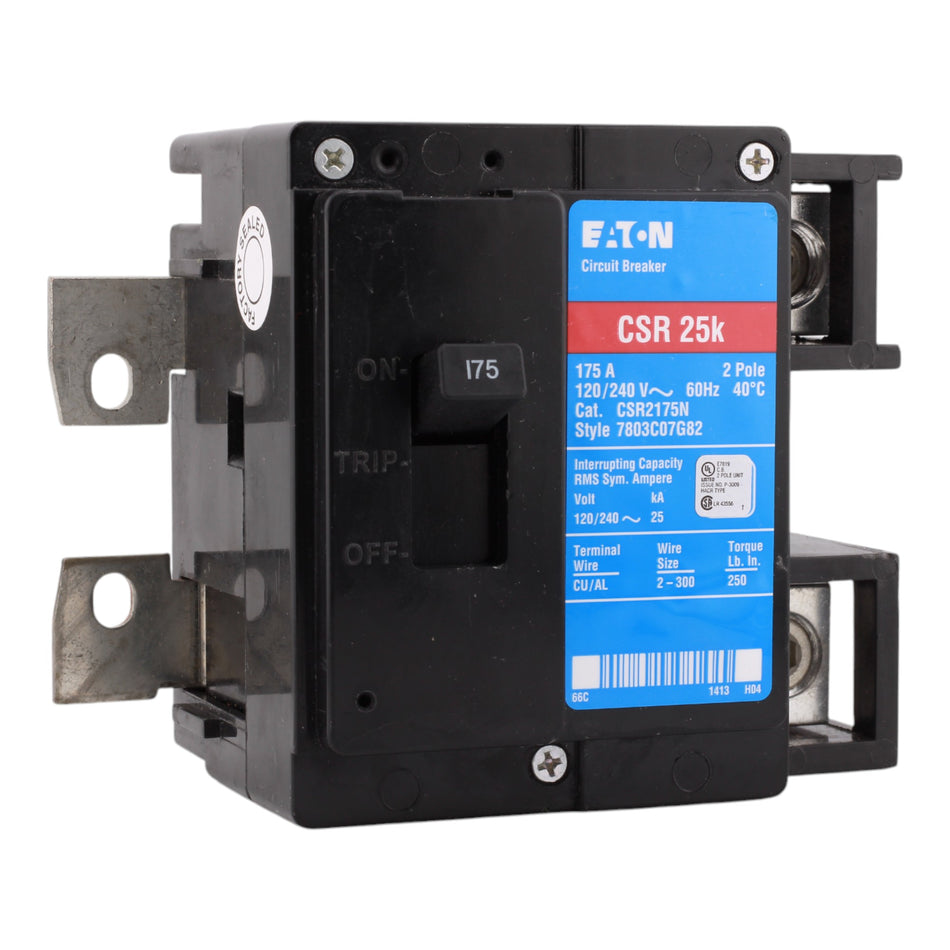 Eaton CSR2175N Main Circuit Breaker, 175A, 120/240V, 2-Pole, 25kAIC, CH Frame, #2-300 kcmil Wire Size