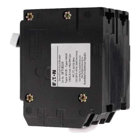 Eaton GFTCB225 25 Amp Double Pole 240V Pigtail-Neutral GFCI Ground Fault Circuit Breaker UL