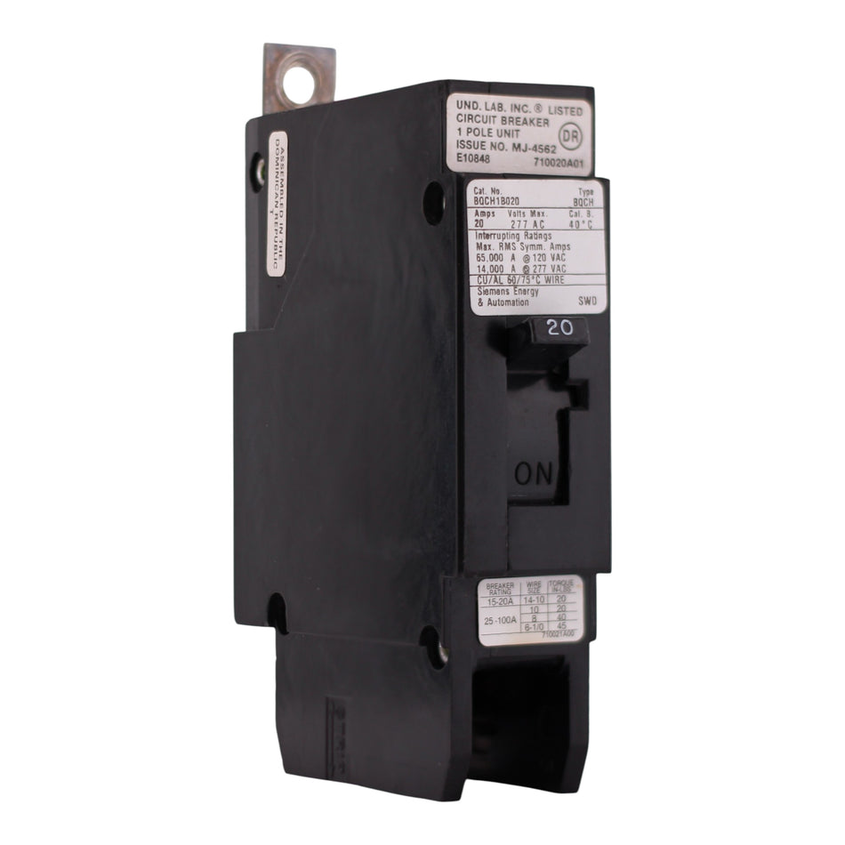 Siemens BQCH1B020, 20A, 1P, 120/277V, Bolt-On, Circuit Breaker