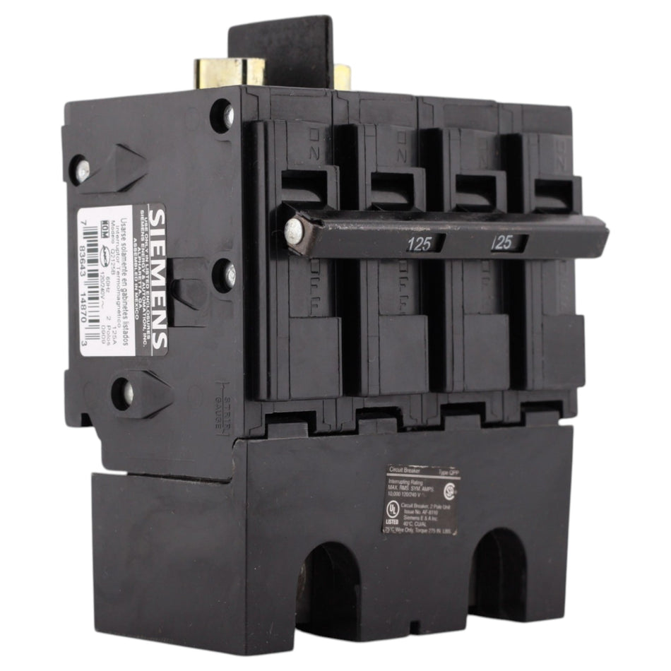 Siemens Q, Q2125B, 125A, 2P, 120/240V, Bolt-In, Circuit Breaker