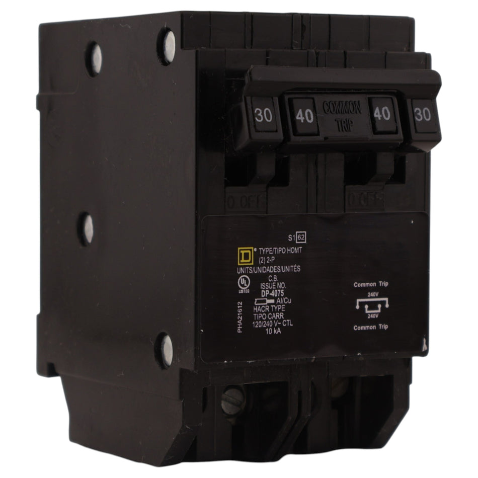 Square D Homeline, HOMT230240, 30A/40A, 2P/2P, 120/240V, Quadplex, Circuit Breaker