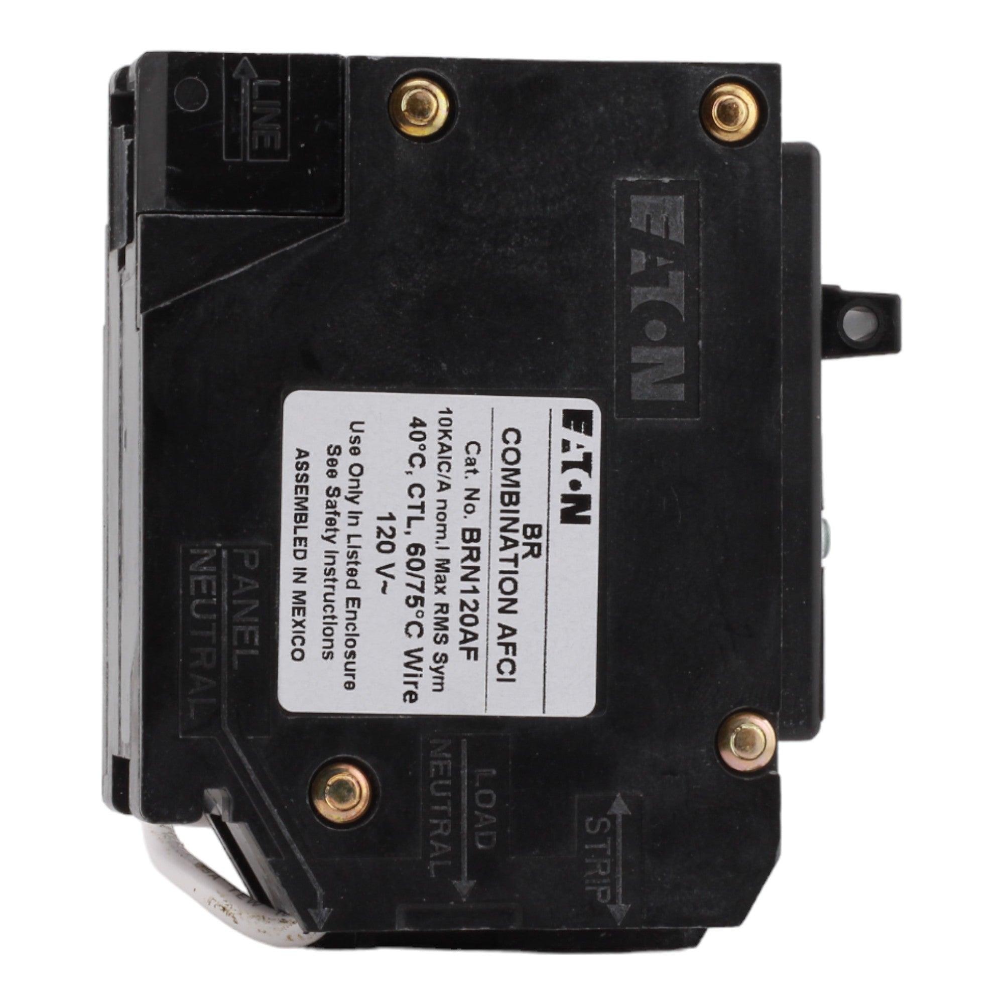 Eaton BRN120AF 20 Amp Single Pole 120V Pigtail-Neutral AFCI Arc Fault Circuit Breaker UL