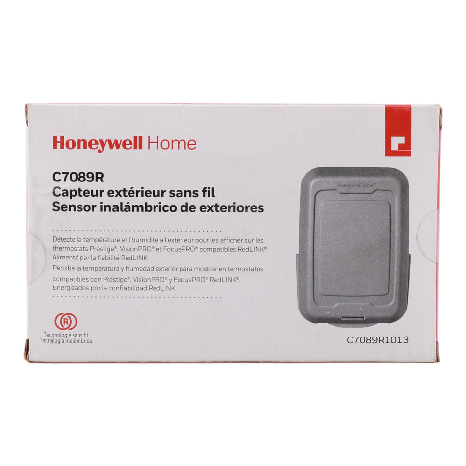 Honeywell Home C7089R1013 Outdoor Sensor Replacement – Battery-Powered, Vertical Mount, -40°F to 140°F, For Redlink Thermostats, Gray