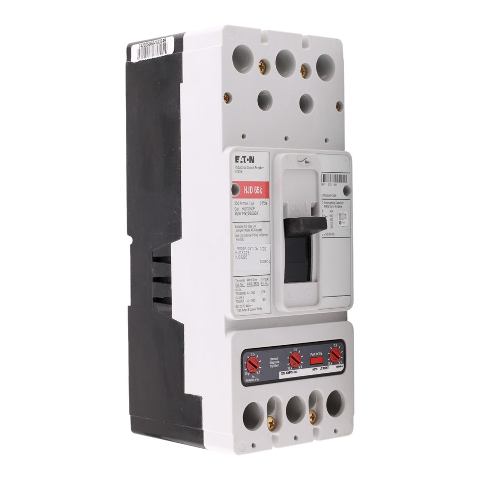 Eaton Series C HJD3225 225A 3P 600V Molded Case Circuit Breaker