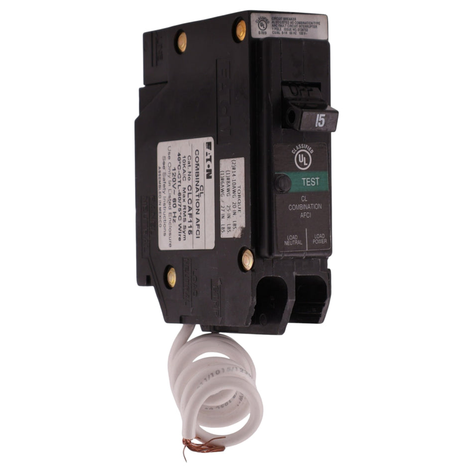 Eaton CL Classified, CLCAF115, 15A, 1P, 120/240V, AFCI, Plug-On Neutral, Classified Replacement, Circuit Breaker