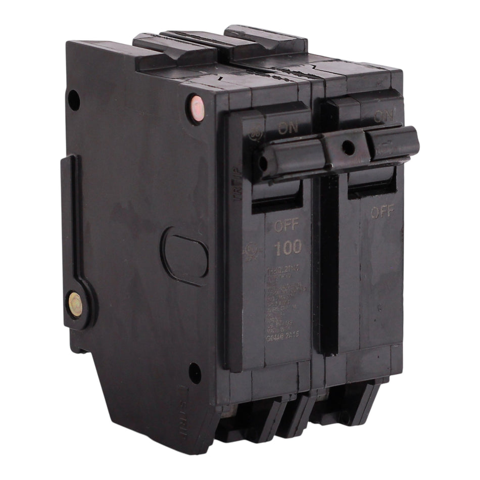 GE Q-Line, THHQL21100, 100A, 2P, 120/240V, 22kA, Plug-In, Thermal-Magnetic, Circuit Breaker