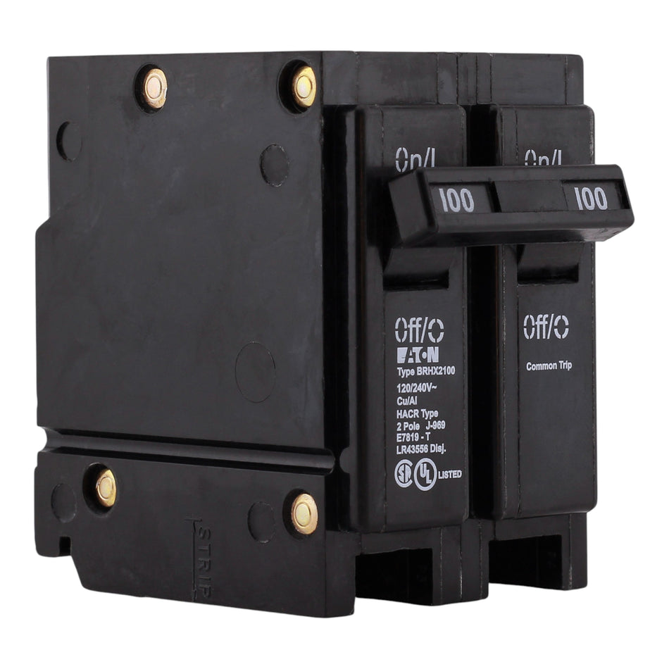 Eaton BR BRHX2100 100A 2P 120/240V 22kA Thermal Magnetic Circuit Breaker