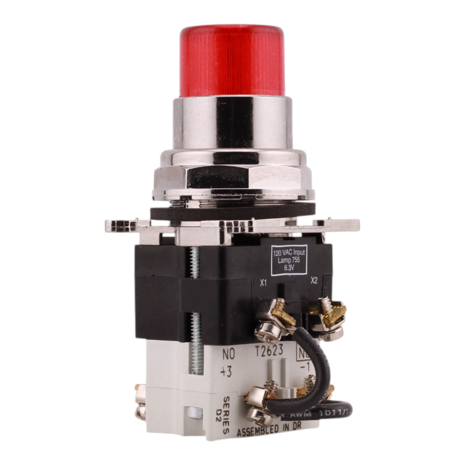 Eaton 10250T221LRP06 120V Red LED Watertight Indicating Light