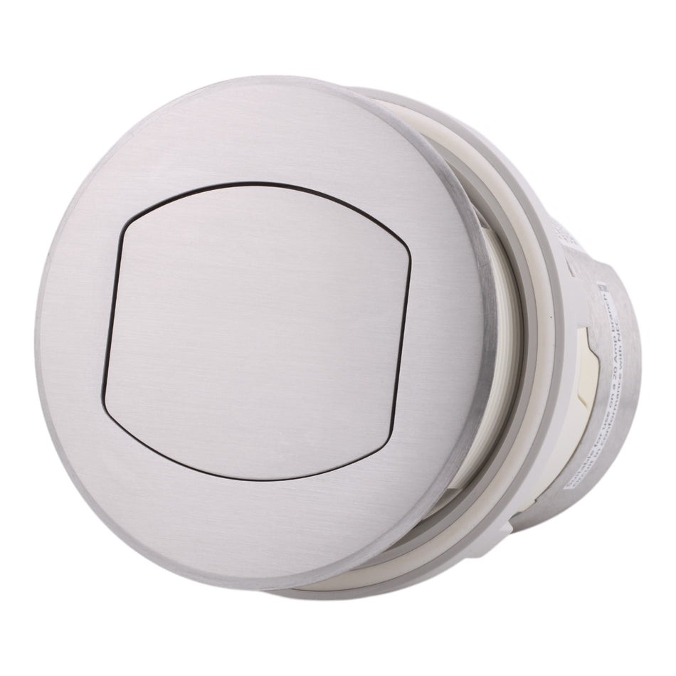 Hubbell Wiring, RCT200ALU, 15 Amps, 125 Volts, 2-Pole, Kitchen Counter Receptacle, Surface Mount, Tamper Resistant, Aluminum