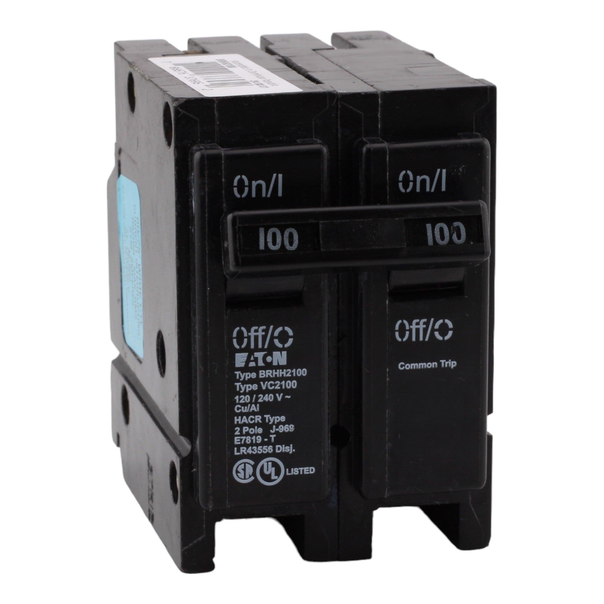 Eaton BRHH2100 100 Amp Double Pole 240V Plug-In Standard Trip Circuit Breaker UL
