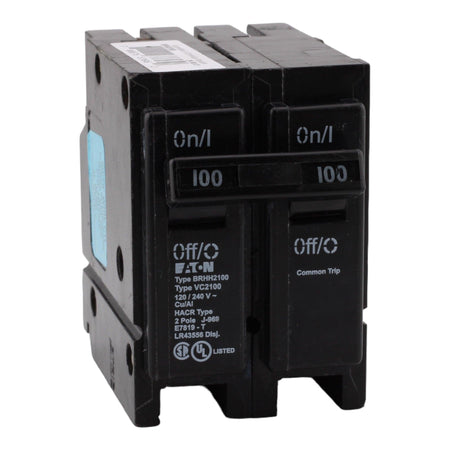 Eaton BRHH2100 100 Amp Double Pole 240V Plug-In Standard Trip Circuit Breaker UL