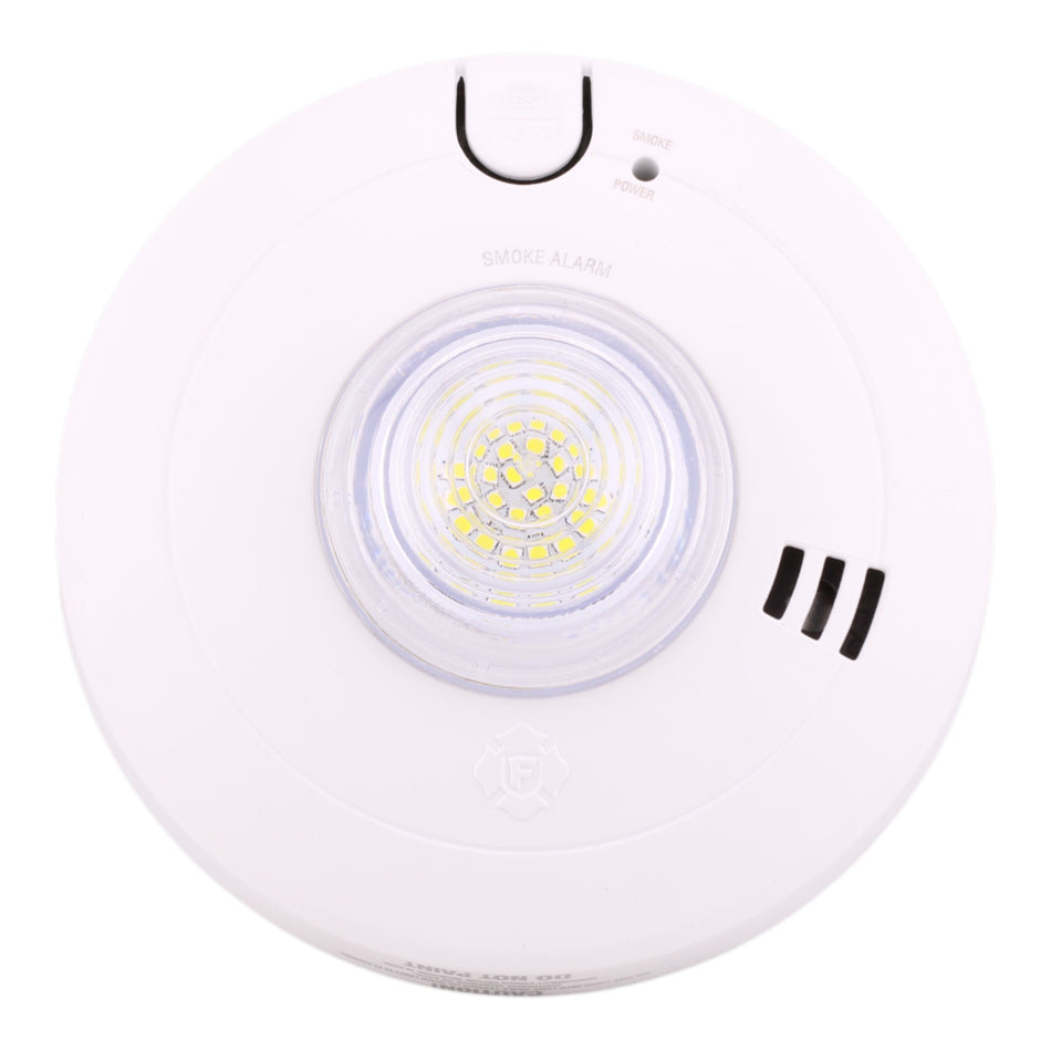 BRK 7020BSL 120V AC Photoelectric Smoke Alarm with LED Strobe and 10-Year Battery Backup