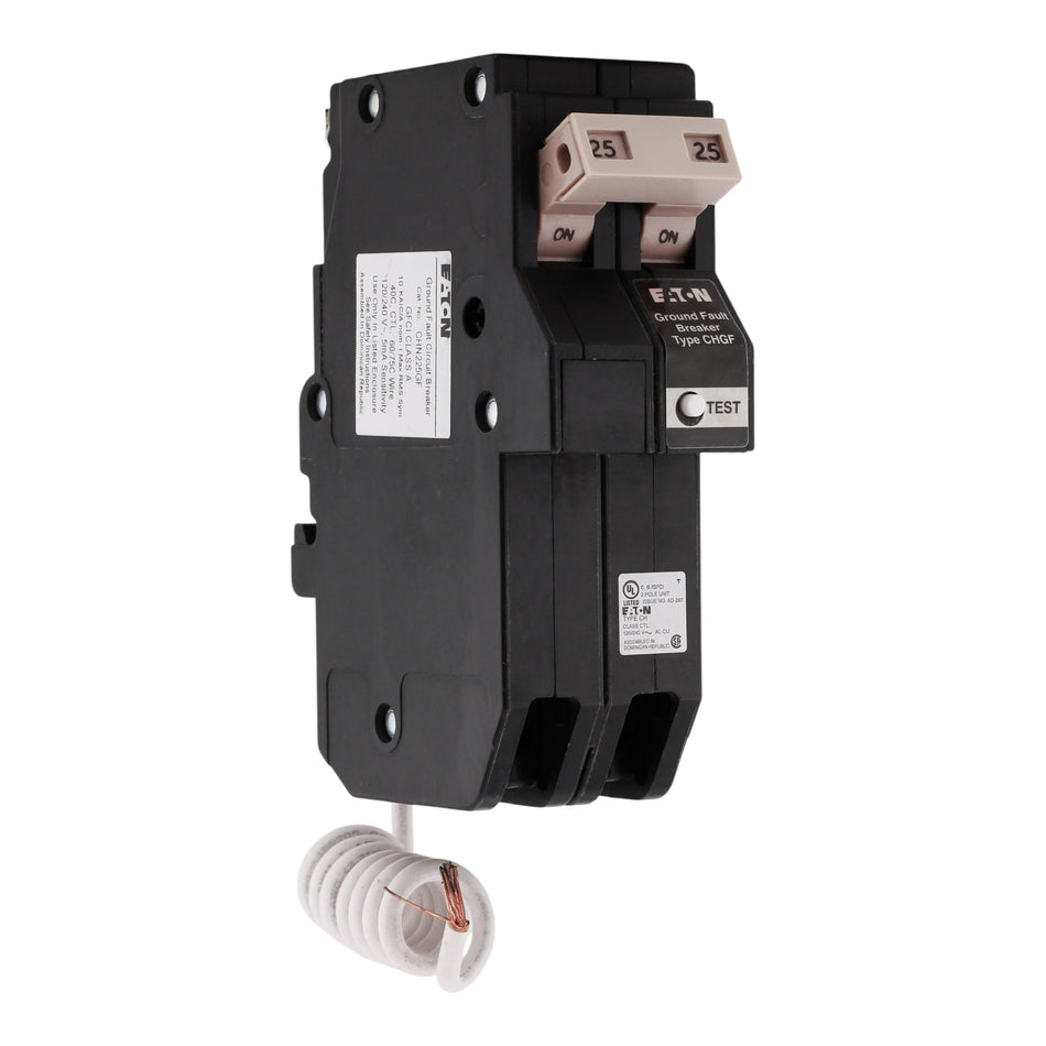 Eaton CH CHN225GF 25A 2P 120/240V GFCI 5mA Plug-In Circuit Breaker
