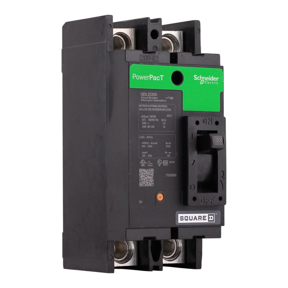 Square D PowerPacT QDL22200 200A 2P 240V Circuit Breaker