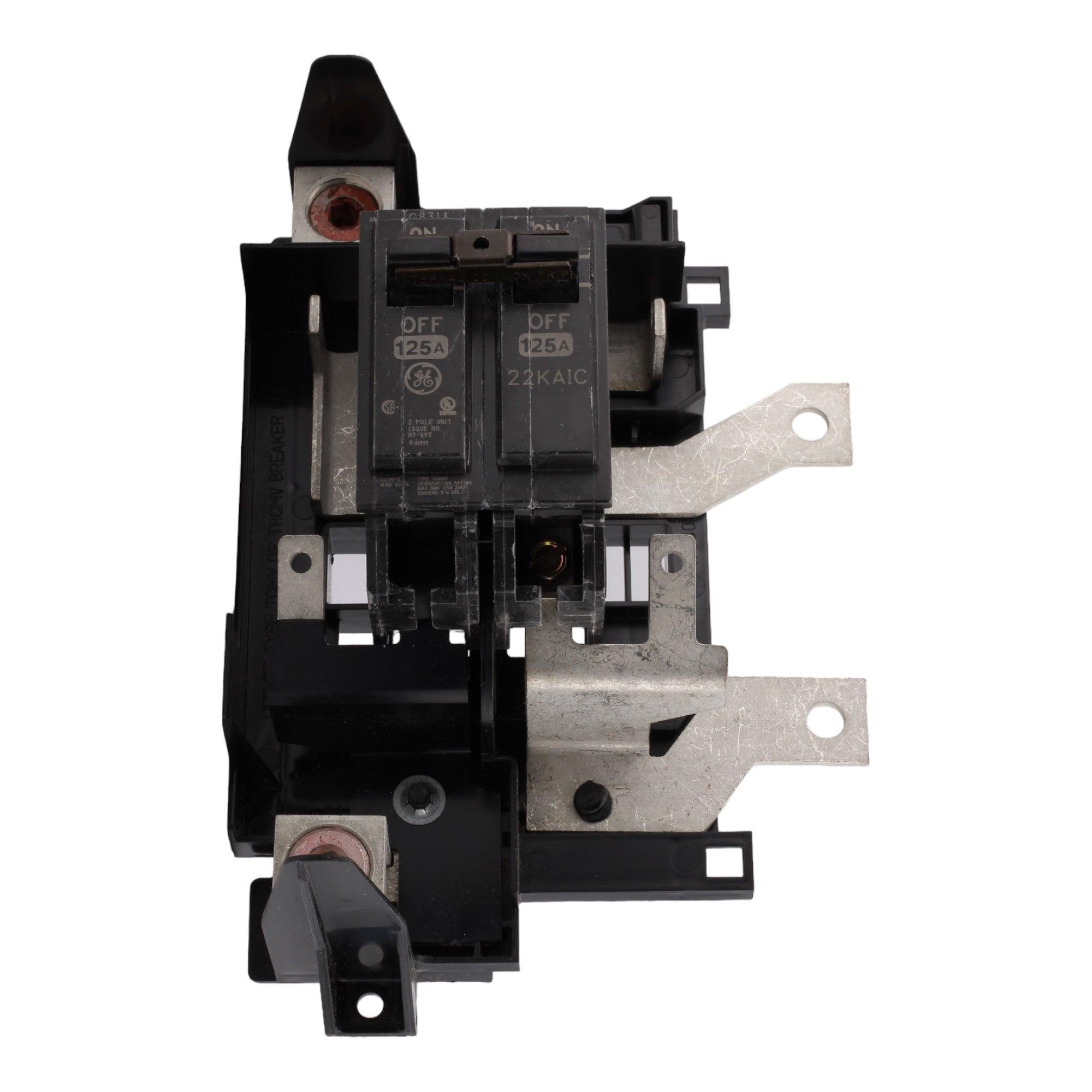 GE THQMV125D 125 Amp Double Pole Main Circuit Breaker, 120/240V, Plug-In, UL Listed