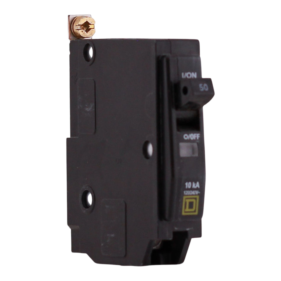 Square D QOB, QOB150, 50A, 1P, 120/240V, 10kA, Bolt-On, Thermal-Magnetic, Circuit Breaker