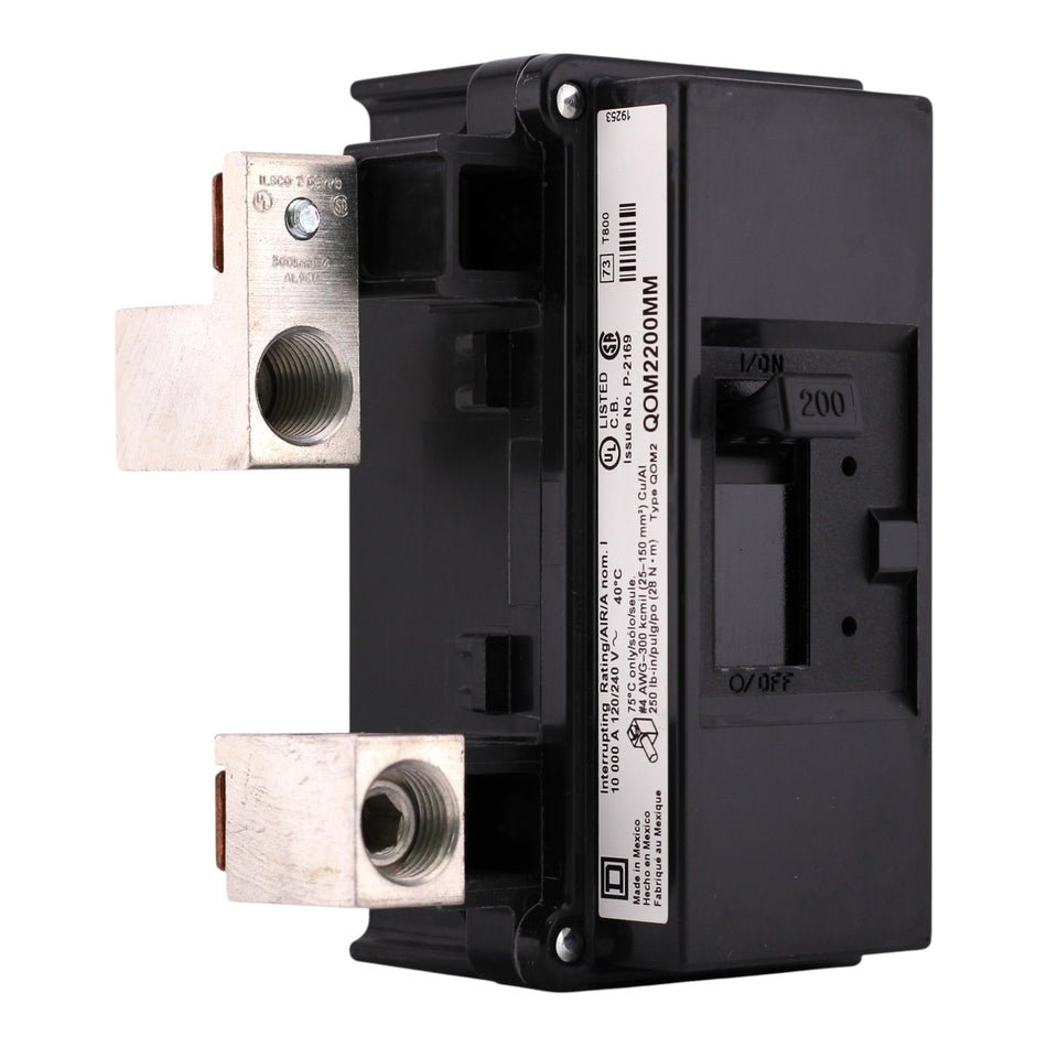 Square D QO, QOM2200MM, 200A, 2P, 120/240V, Main Breaker, Bolt-On