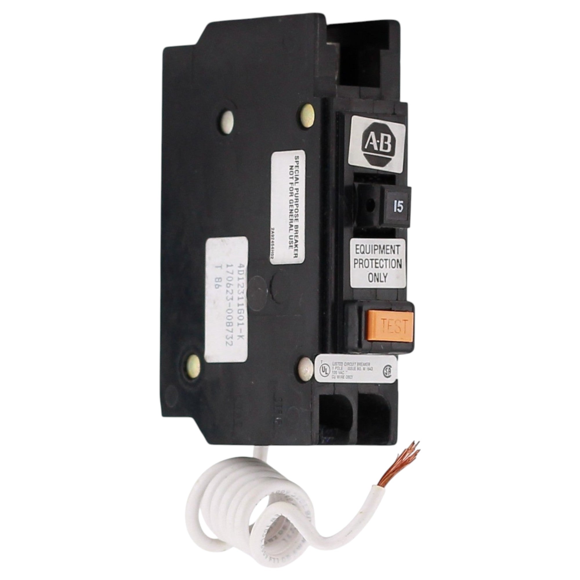 Allen-Bradley 1492-MC, 1492-MCEA115, 15A, 1P, 120V, GFEP, Panel Mount ...