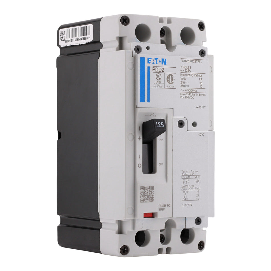 Eaton Power Defense PDD22F0125TFFL 125A 2P 240V 35kA Molded Case Circuit Breaker
