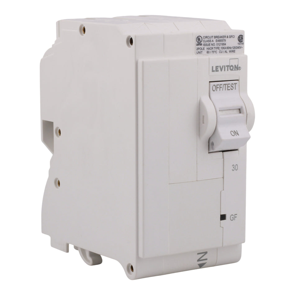 Leviton LB230-GF 30A 2P 120/240V GFCI Plug-On Neutral Circuit Breaker