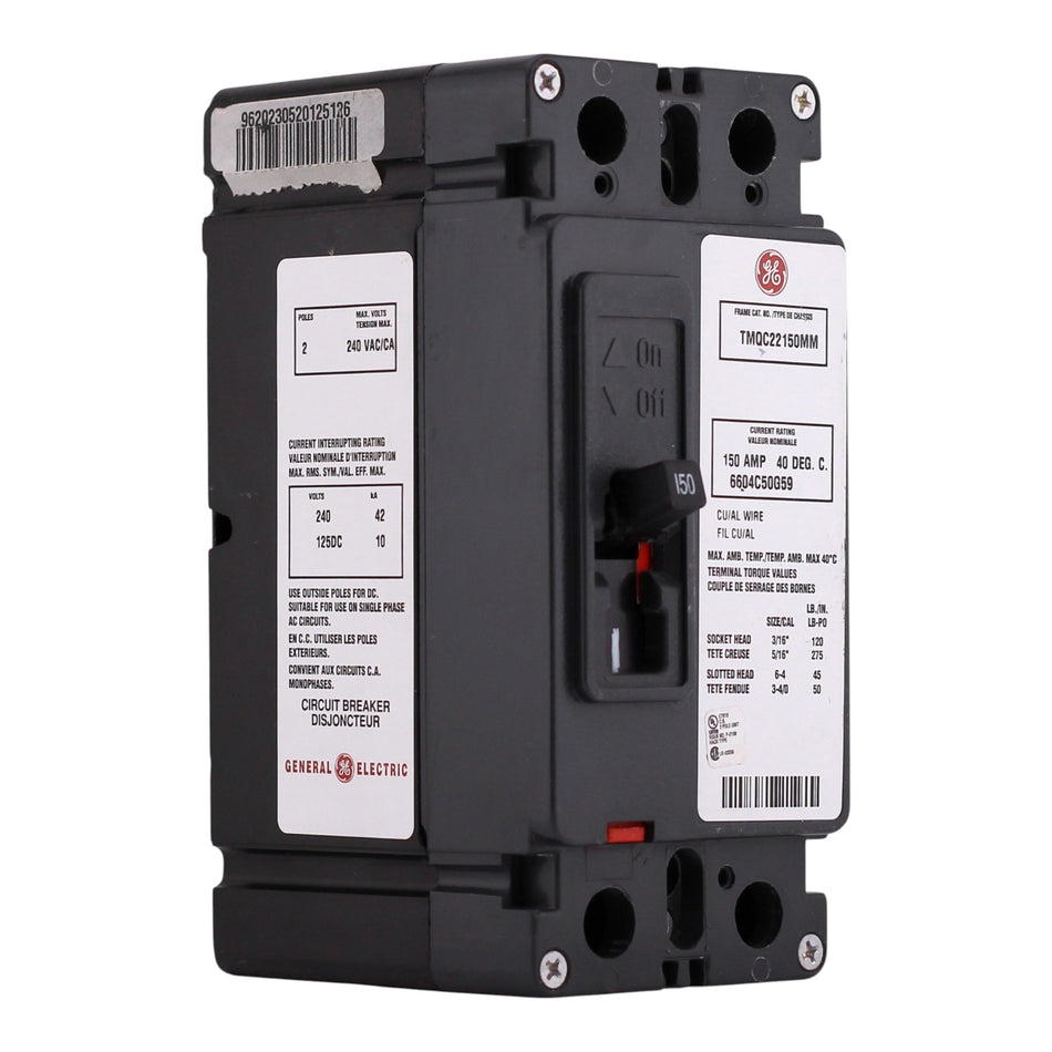 ABB Q-Line, TMQC22150MM, 150A, 2P, 240V, 42kA, Tenant Main, Circuit Breaker
